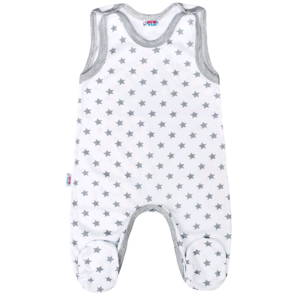 Kojenecké dupačky New Baby Classic II šedé s hvězdičkami Velikost: 74 (6-9m)
