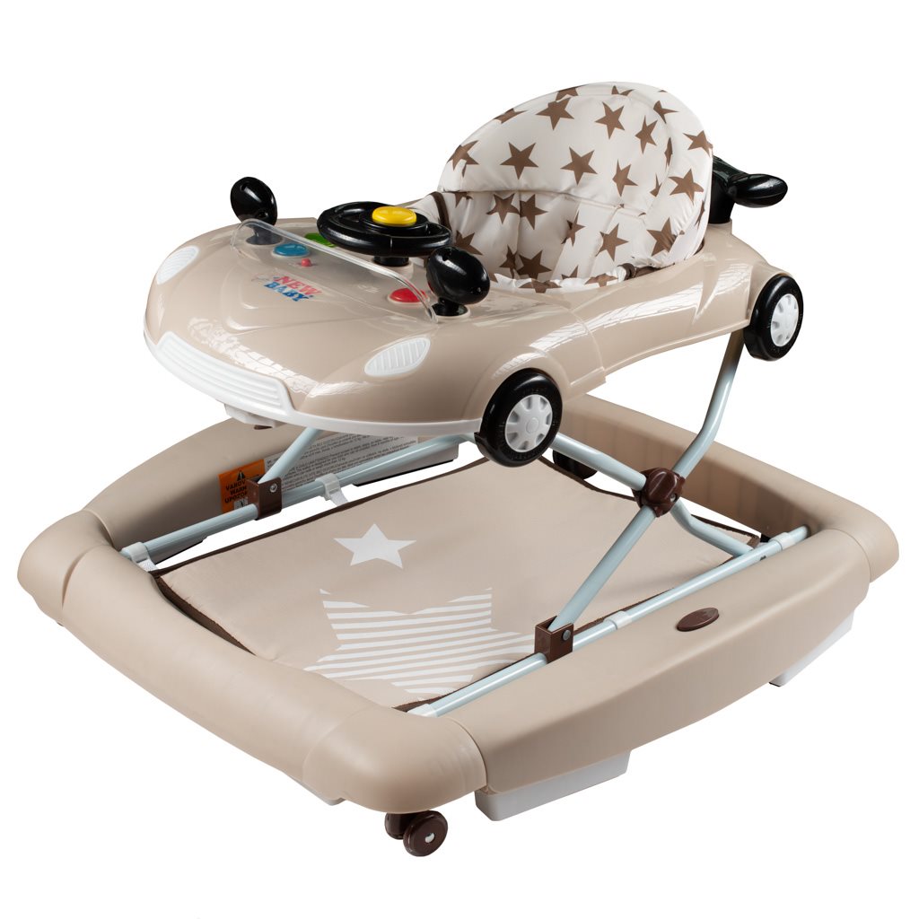 Dětské chodítko s houpačkou a silikonovými kolečky New Baby Little Racing Car