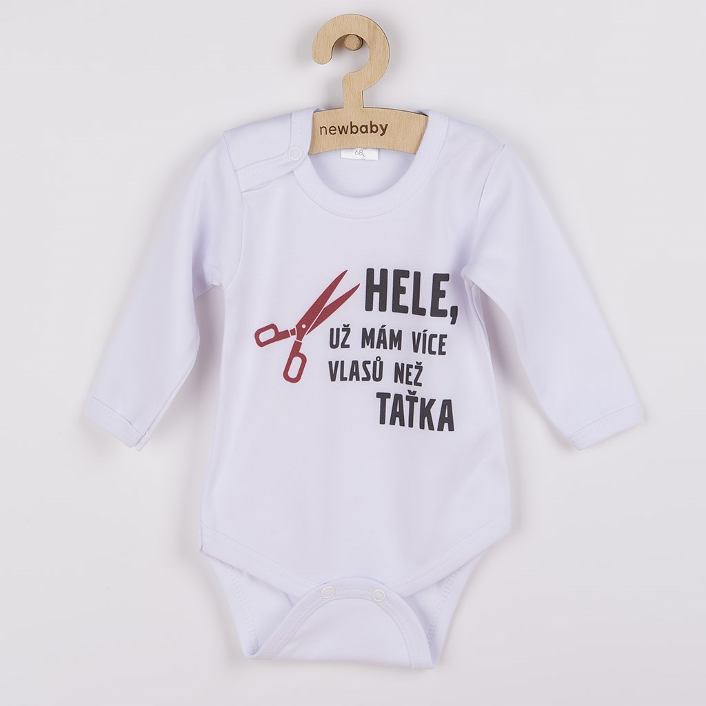 Body s potiskem New Baby Více vlasů než taťka Velikost: 68 (4-6m)