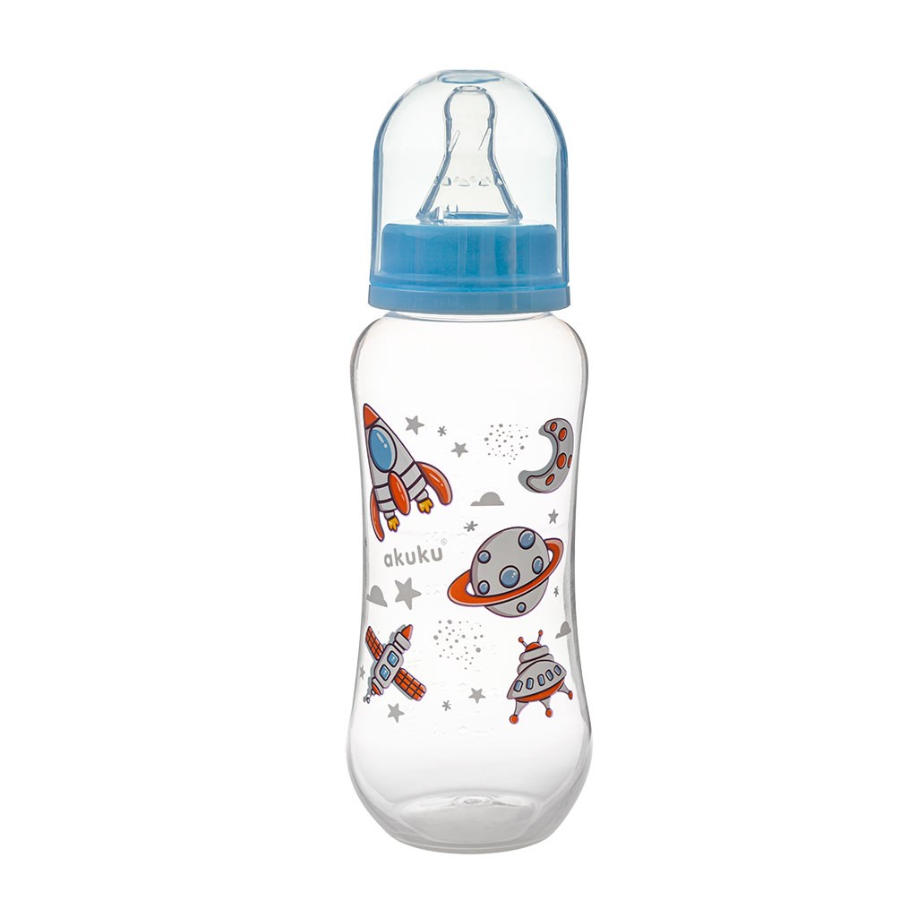 Láhev s obrázkem Akuku 250 ml autíčka modrá